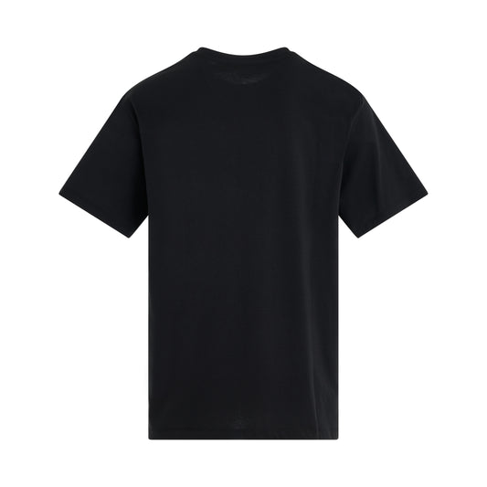 Bulky Fit Flock & Foil T-Shirt in Black/Gold