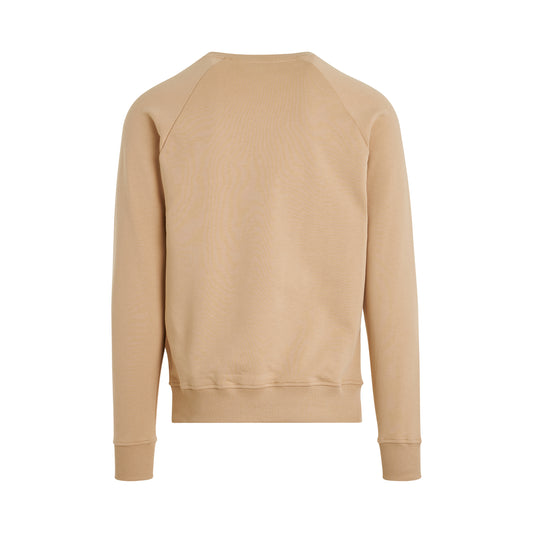 Balmain Flock Sweatshirt in Beige/White