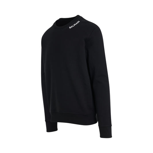 Balmain Stitch Collar Sweatshirt in Black/White