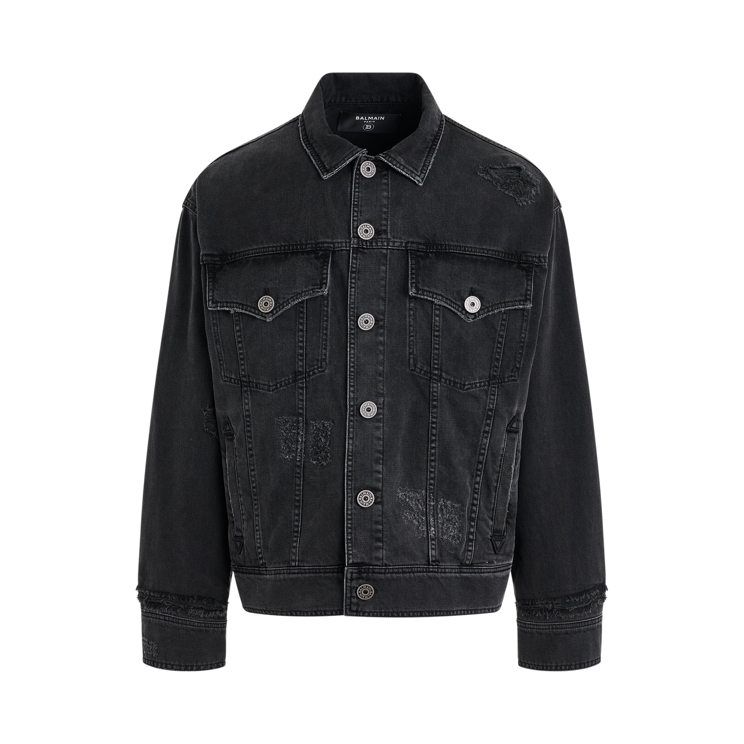 Rip & Repair Denim Jacket in Washed Black