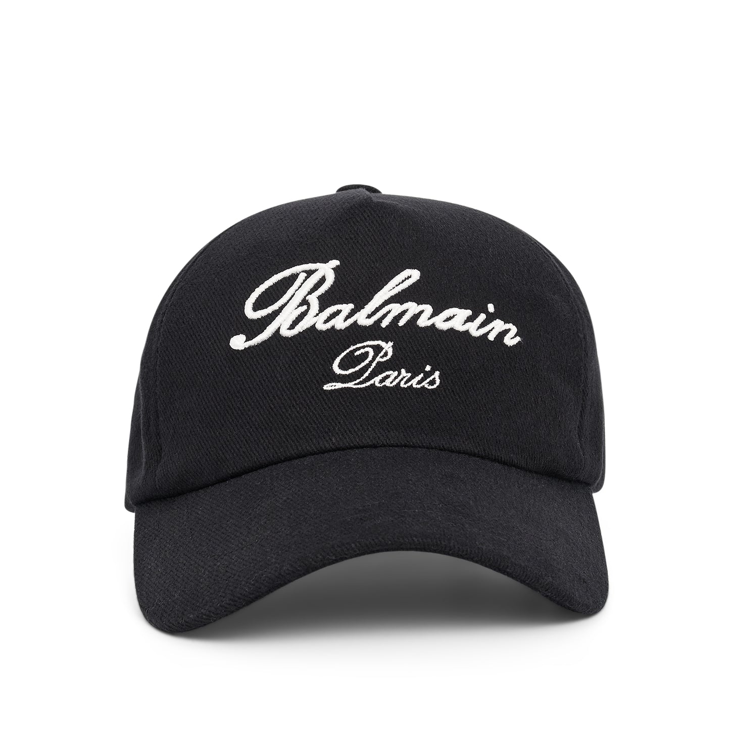 Balmain Signature Cotton Cap in Black/Ivory