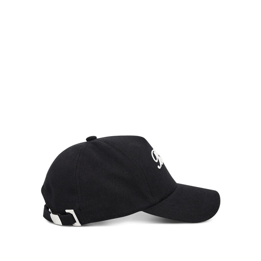 Balmain Signature Cotton Cap in Black/Ivory