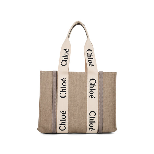 Medium Woody Tote Bag in Musk Grey