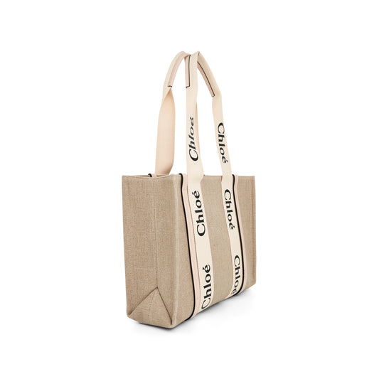 Medium Woody Tote Bag in Cement Pink