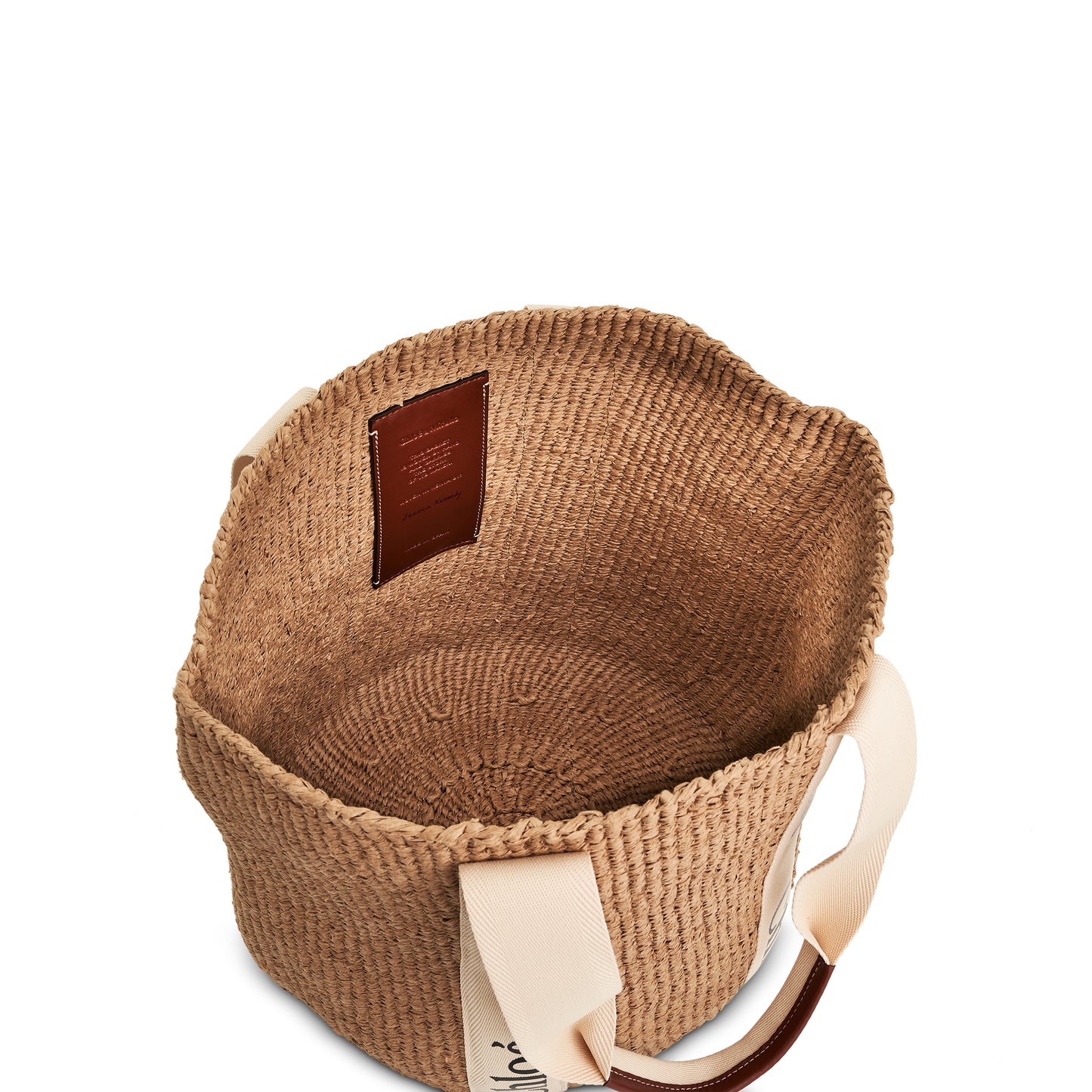 Large Woody Basket Tote Bag in White