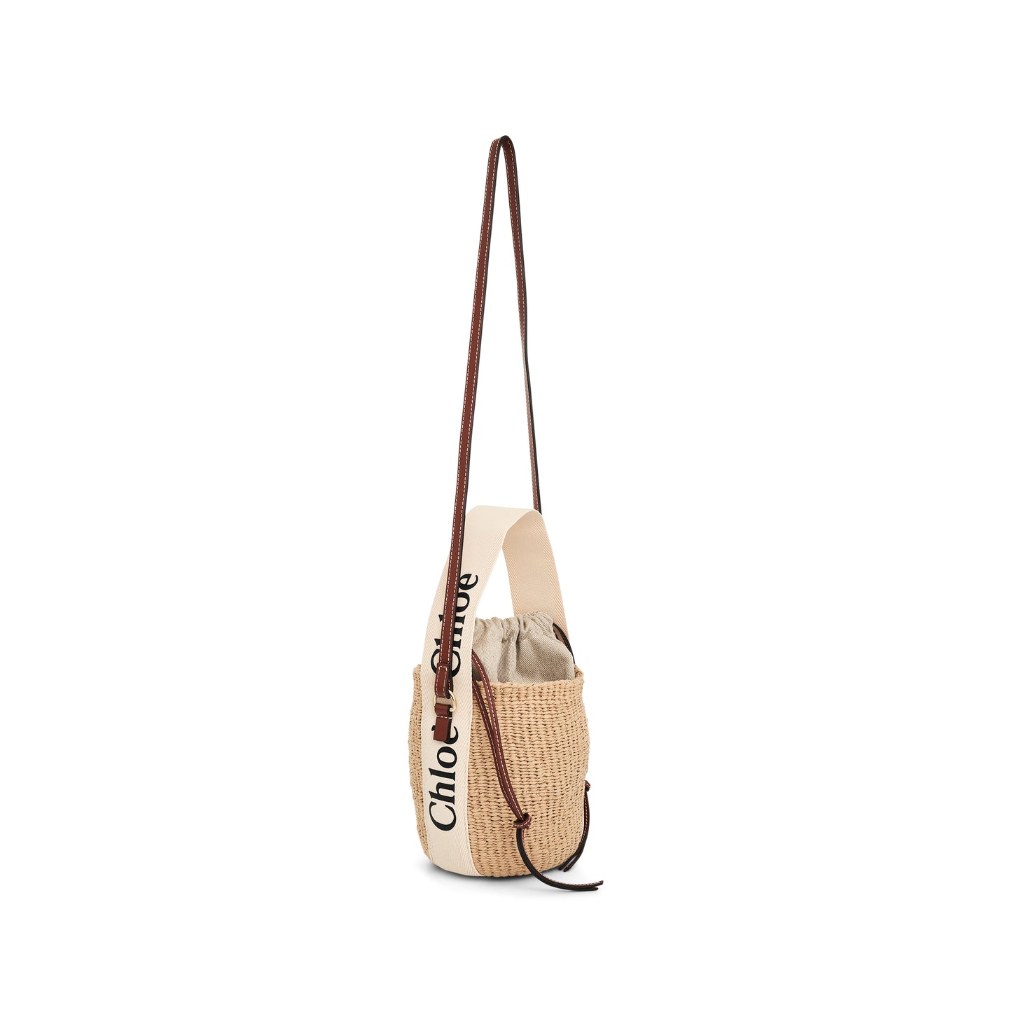 Small Woody Basket Shoulder Bag in White