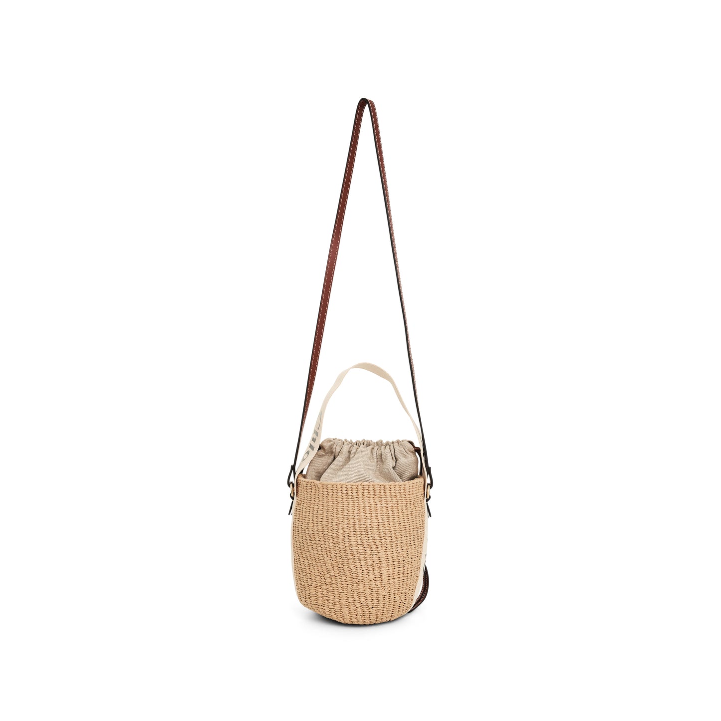Small Woody Basket Shoulder Bag in White