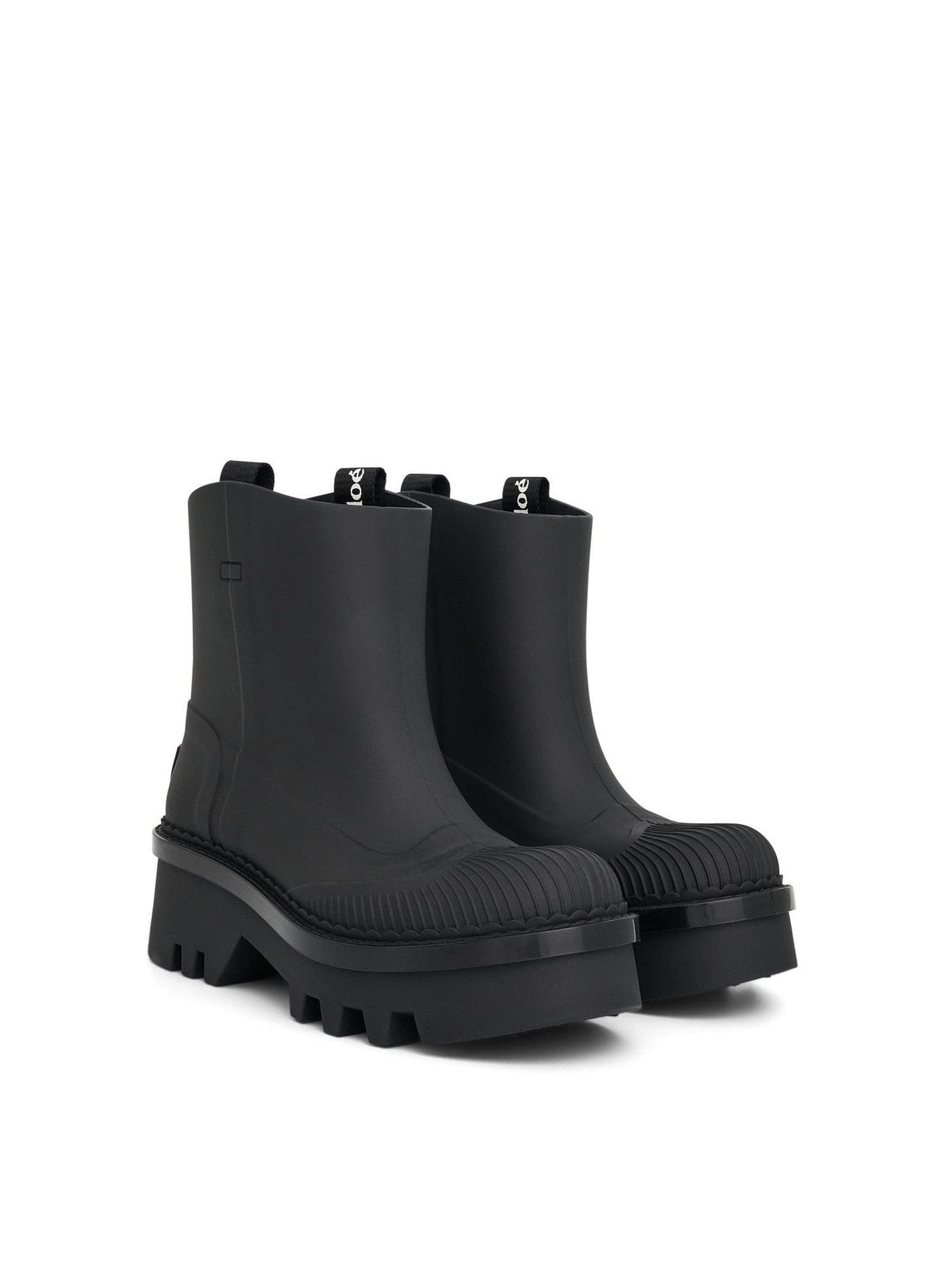 Raina Rain Boot in Black Front View | CHLOE