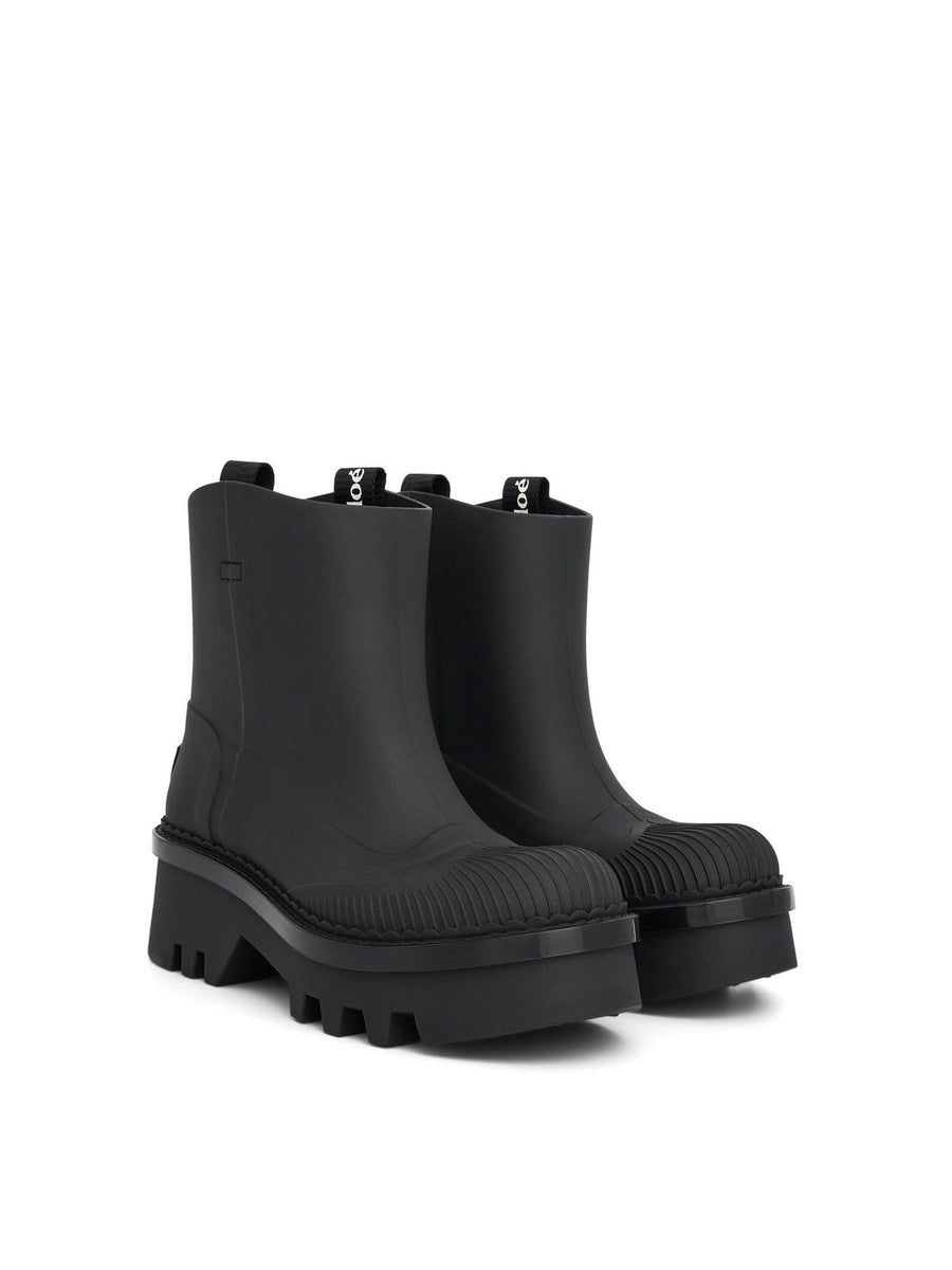Raina Rain Boot in Black Front View | CHLOE