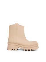 Raina Rain Boot in Beige Side View | CHLOE