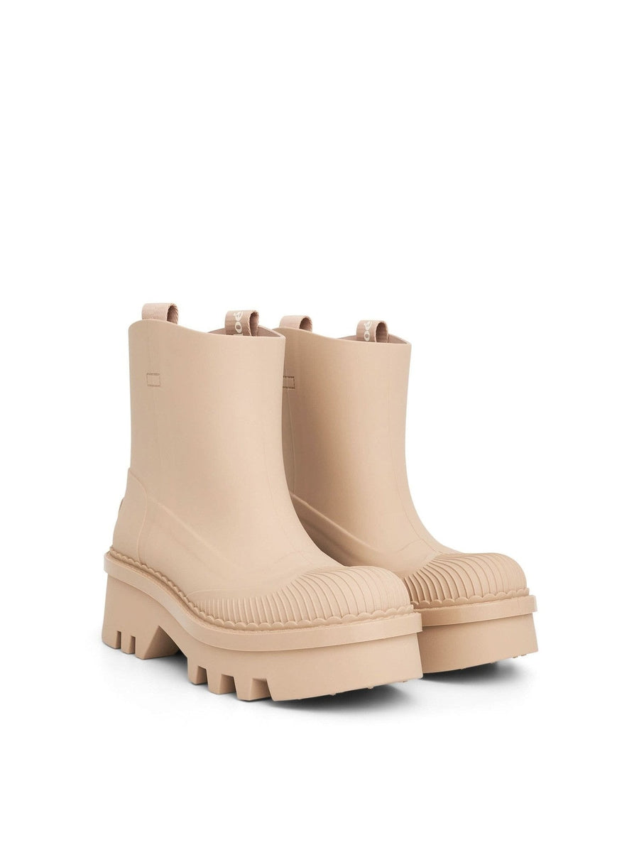 Raina Rain Boot in Beige Front View | CHLOE