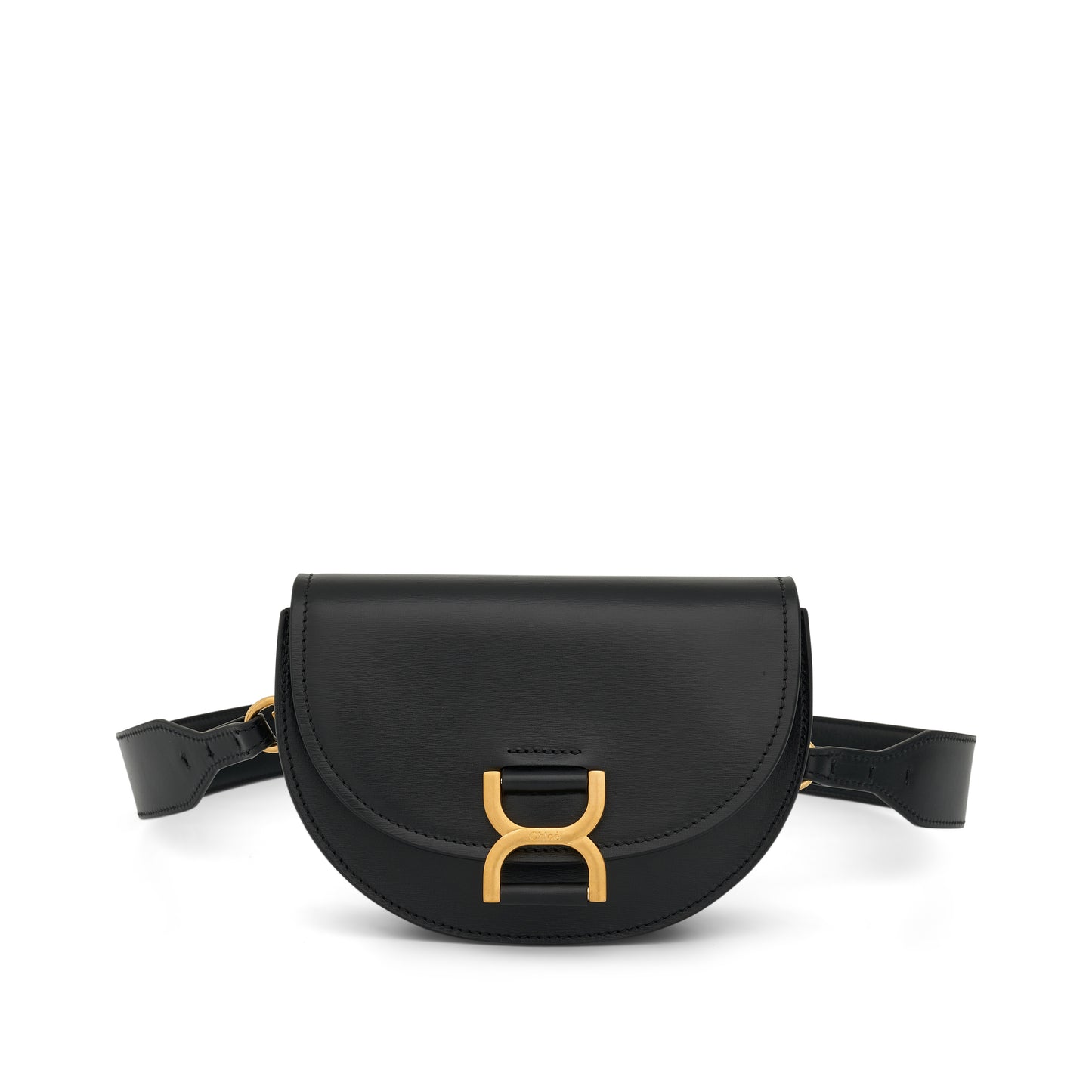Mini Marcie Leather Shoulder Bag in Black