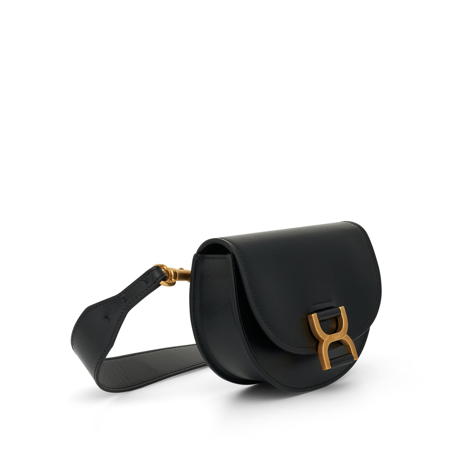Mini Marcie Leather Shoulder Bag in Black