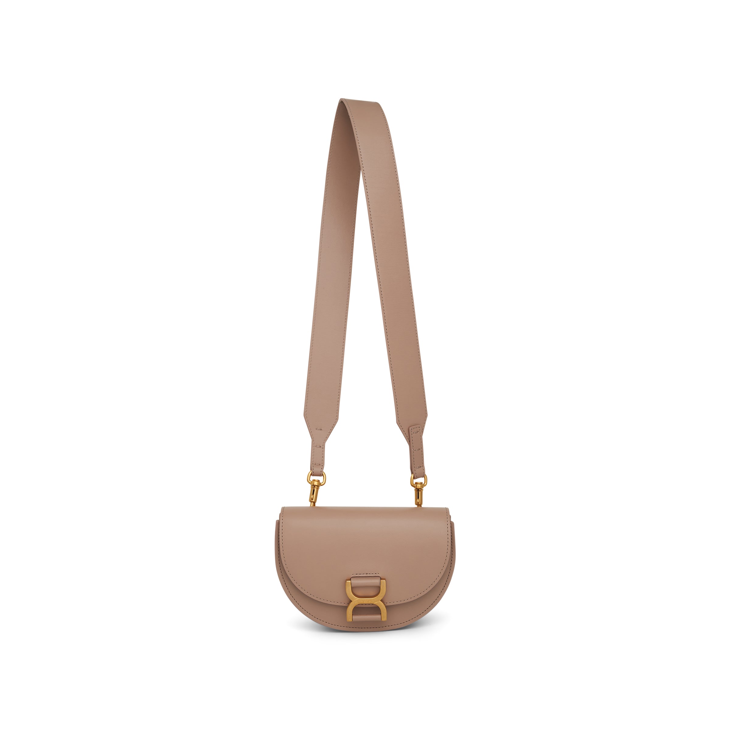 Mini Marcie Leather Shoulder Bag in Nomad Beige