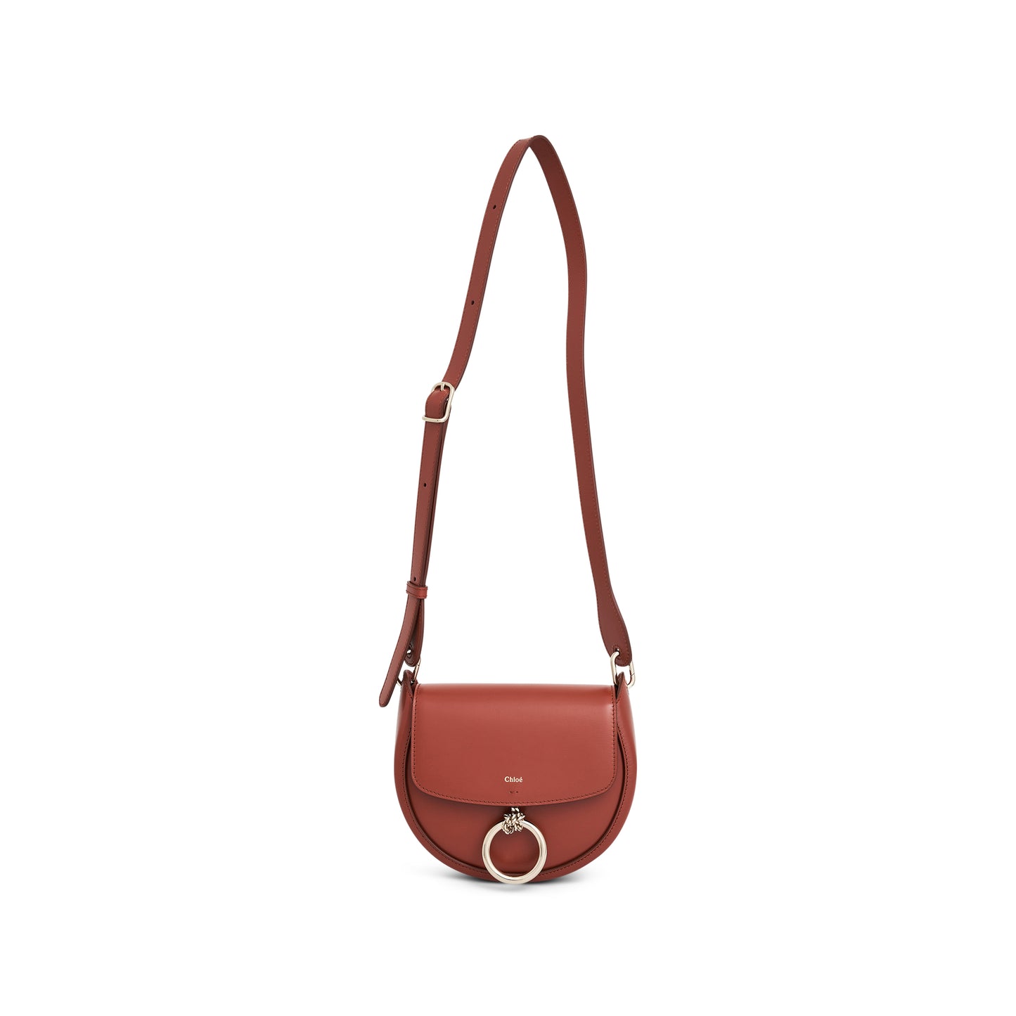 Chloe Arlene Crossbody Bag with Metal details in Leather in Autum Leaf