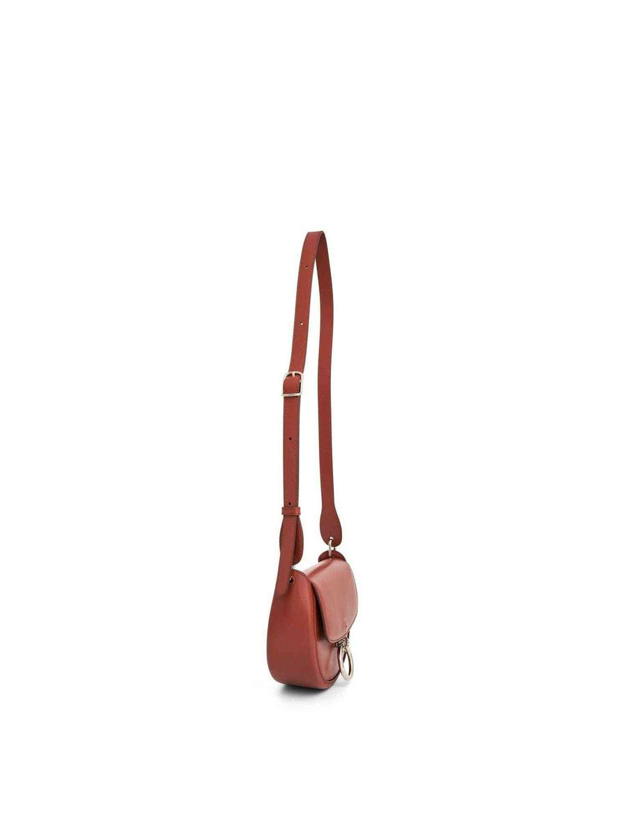 Chloe Arlene Crossbody Bag with Metal details in Leather in Autum Leaf