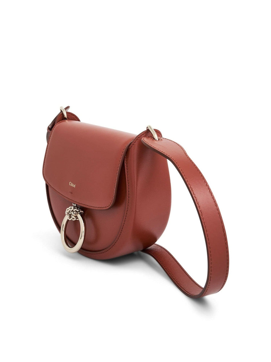 Chloe Arlene Crossbody Bag with Metal details in Leather in Autum Leaf