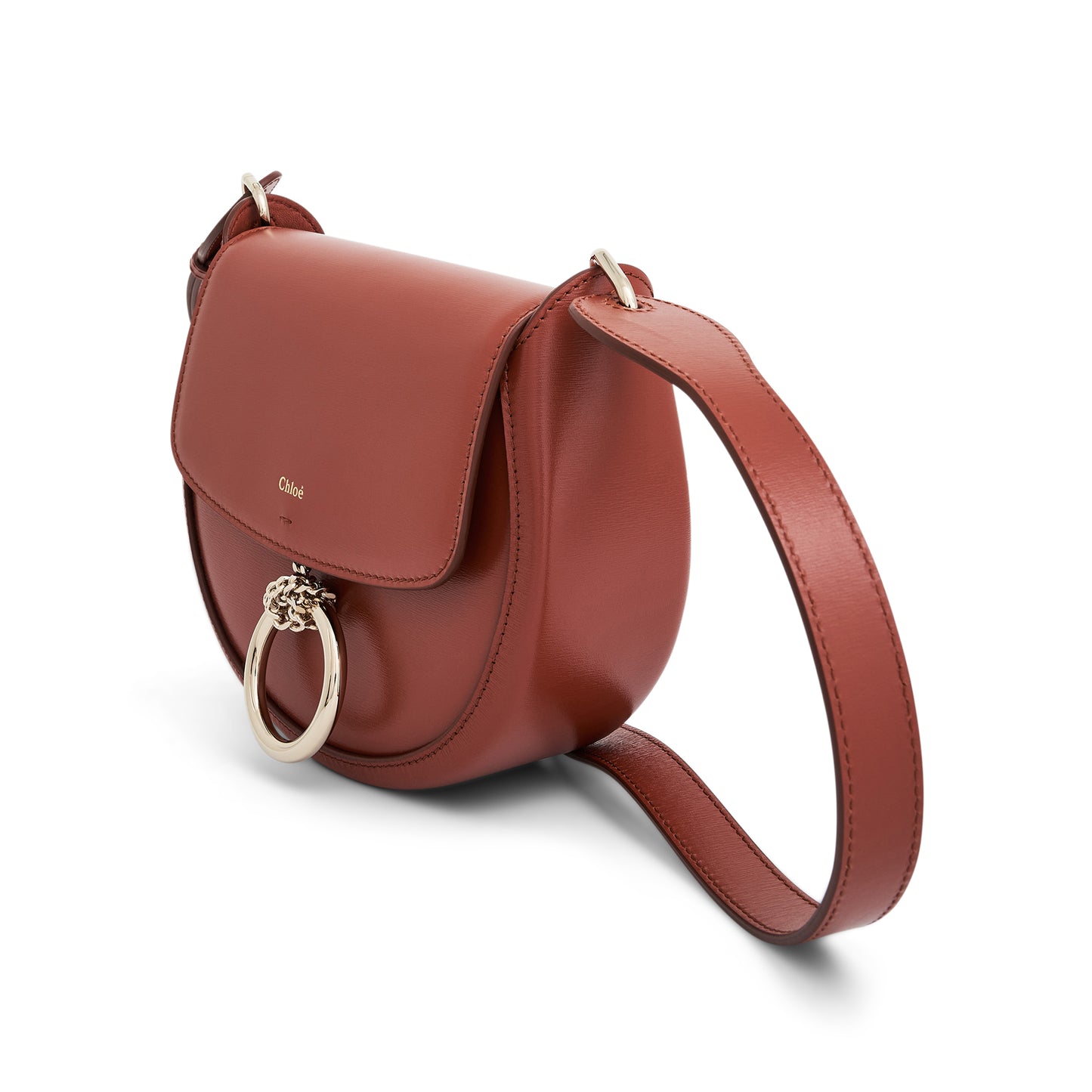 Chloe Arlene Crossbody Bag with Metal details in Leather in Autum Leaf