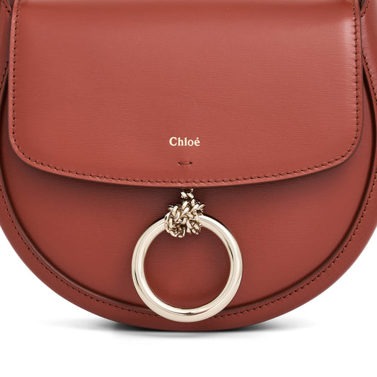 Chloe Arlene Crossbody Bag with Metal details in Leather in Autum Leaf