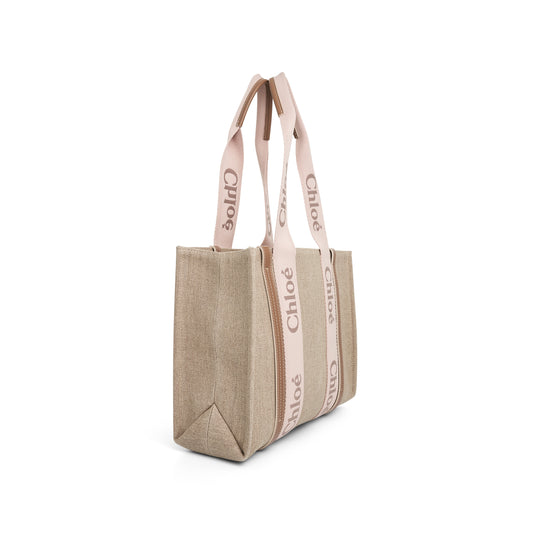 Chloe Casual Style Plain Logo Totes in Blushy Beige