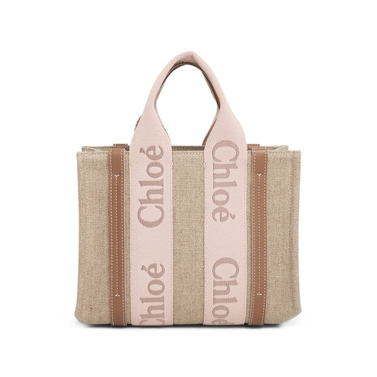 Chloe Small Woody Tote Bag in Blushy Beige