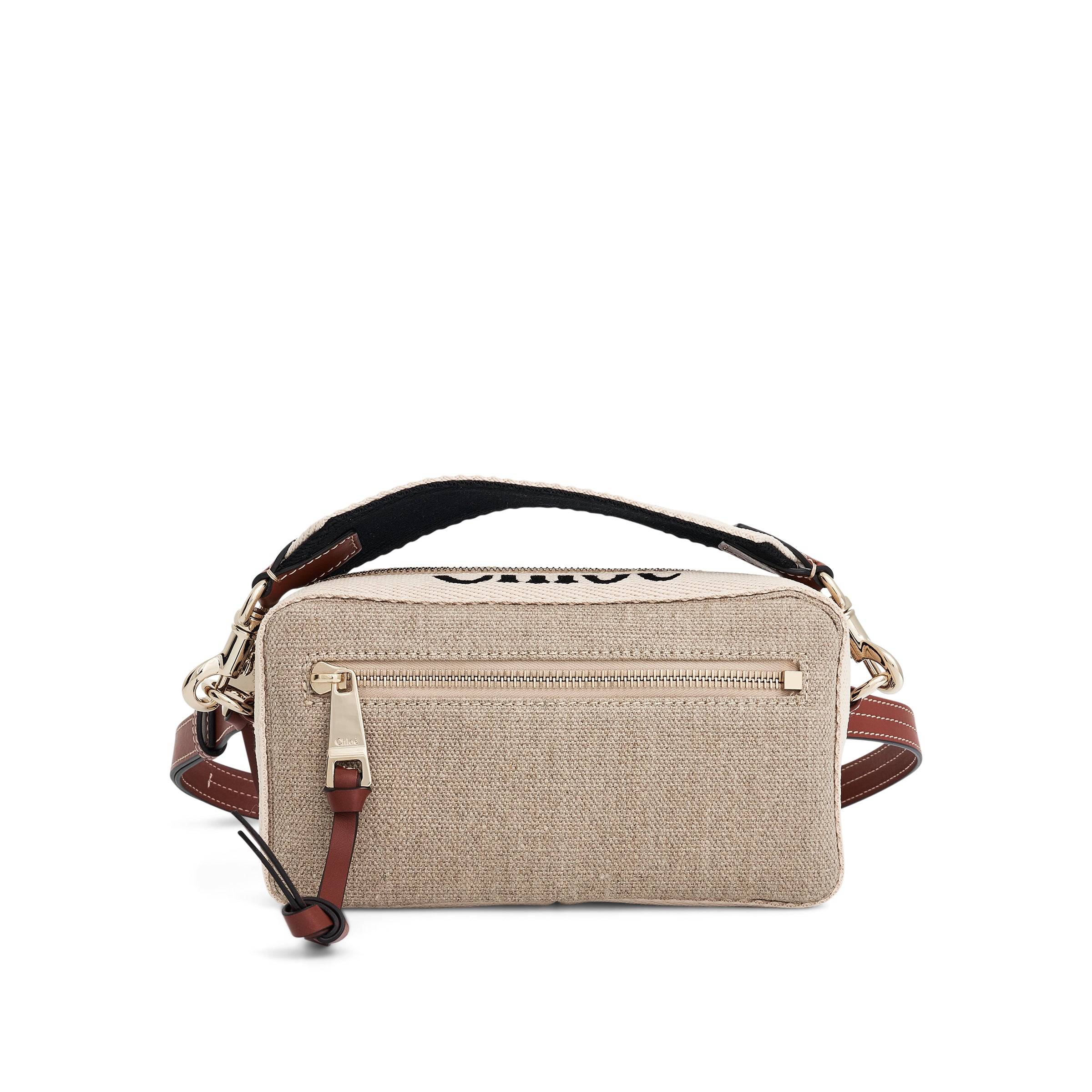 Chloe Woody Embroidered Leather Bag in Sepia Brown