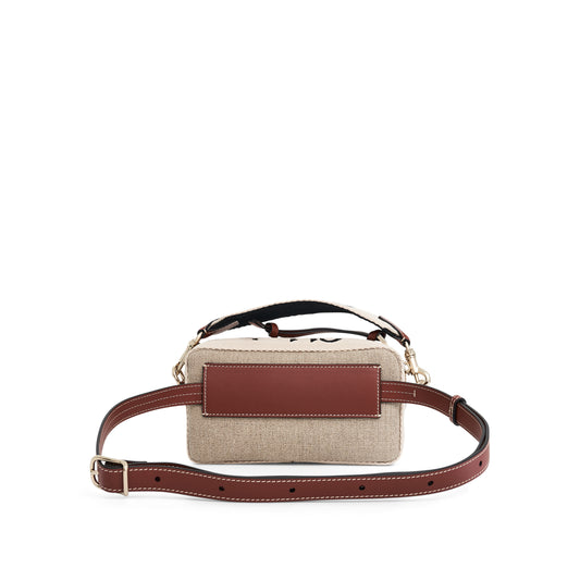 Chloe Woody Embroidered Leather Bag in Sepia Brown