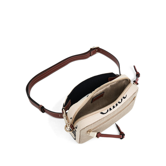 Chloe Woody Embroidered Leather Bag in Sepia Brown