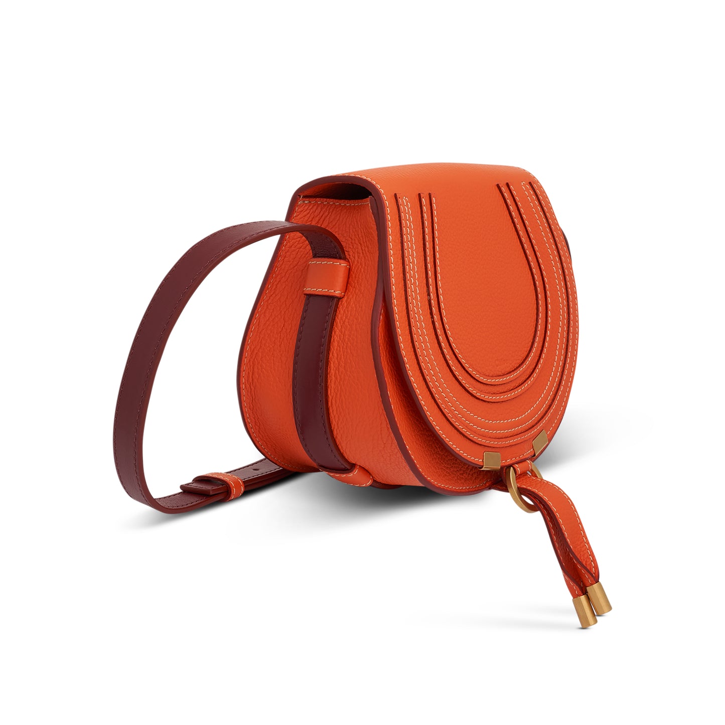 Marcie Small Saddle Bag in Poppy Orange