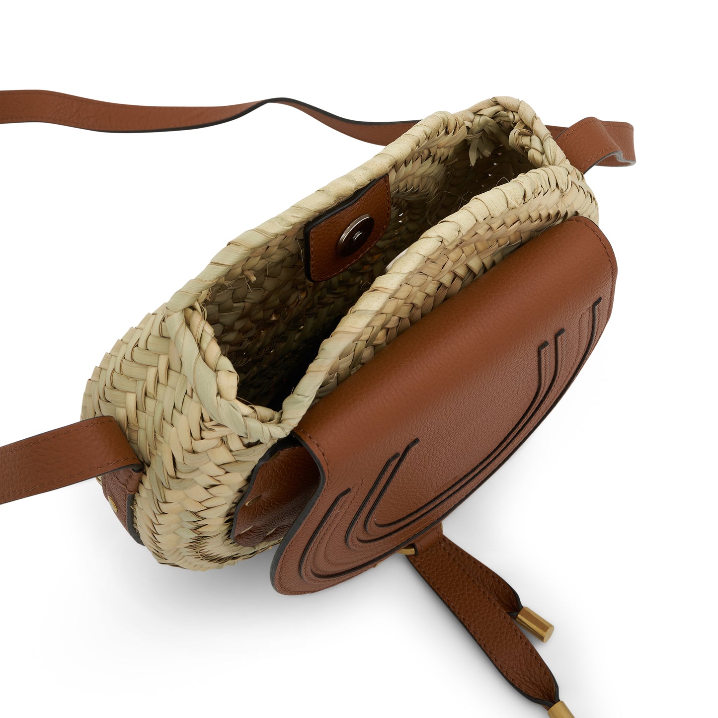 Marcie Crossbody Basket Bag in Tan