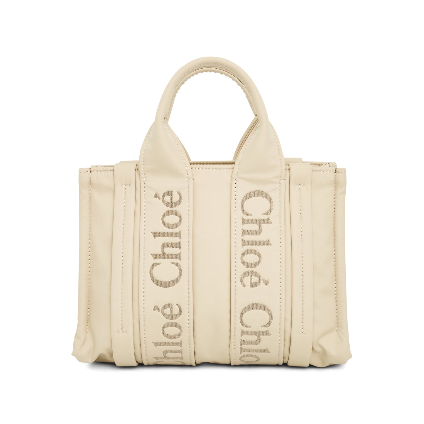 Small Woody Tote Bag in Dusty Ivory