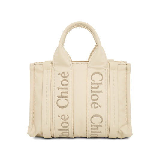 Small Woody Tote Bag in Dusty Ivory