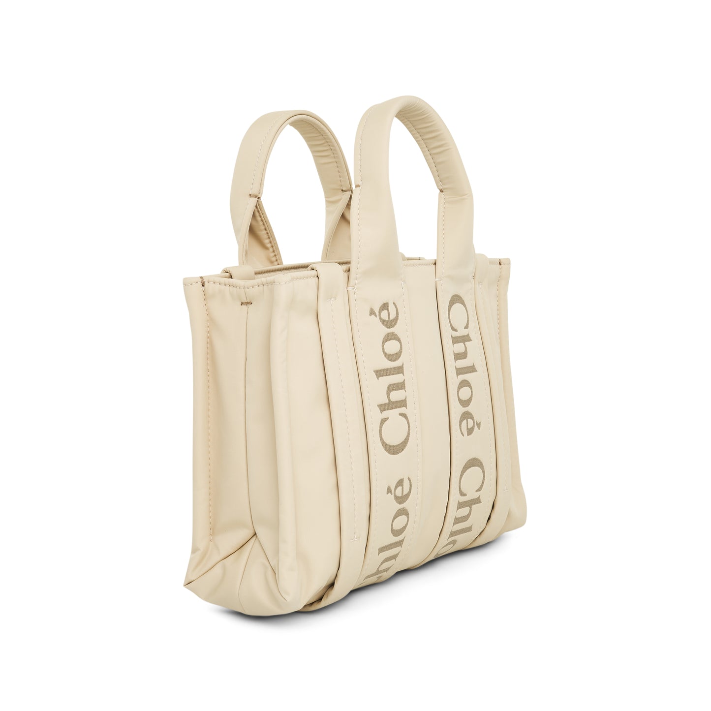 Small Woody Tote Bag in Dusty Ivory