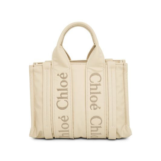 Small Woody Tote Bag in Dusty Ivory