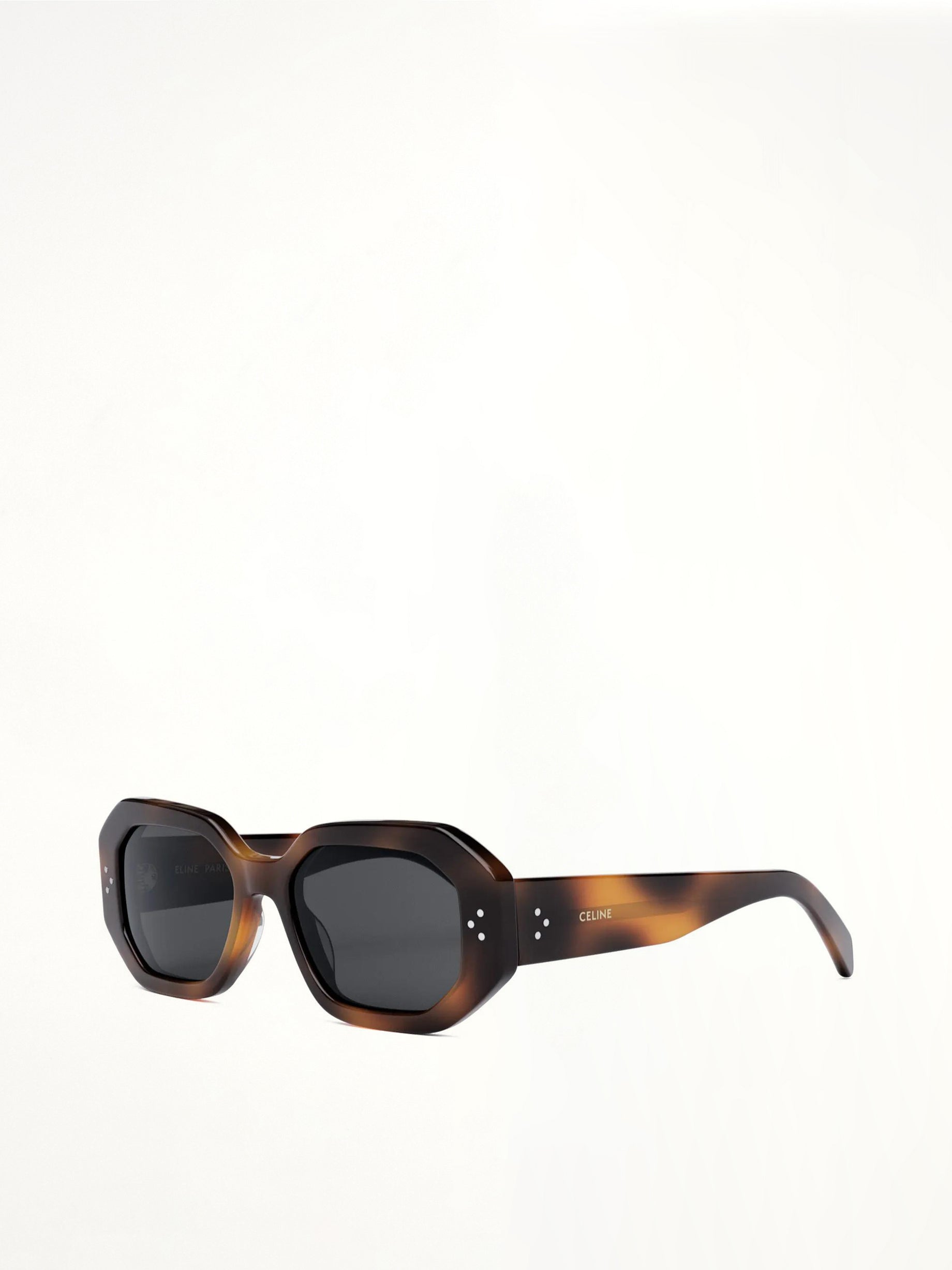 CL40255I Hexagonal Sunglasses in Havana