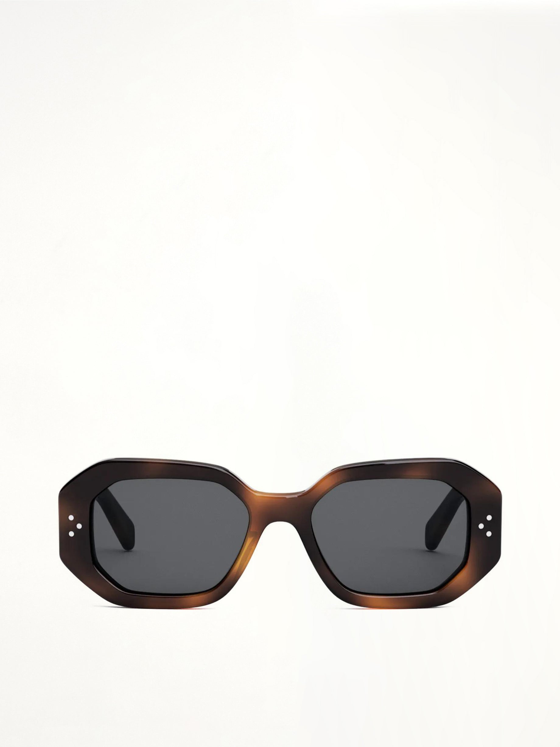 CL40255I Hexagonal Sunglasses in Havana