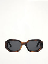 CL40255I Hexagonal Sunglasses in Havana