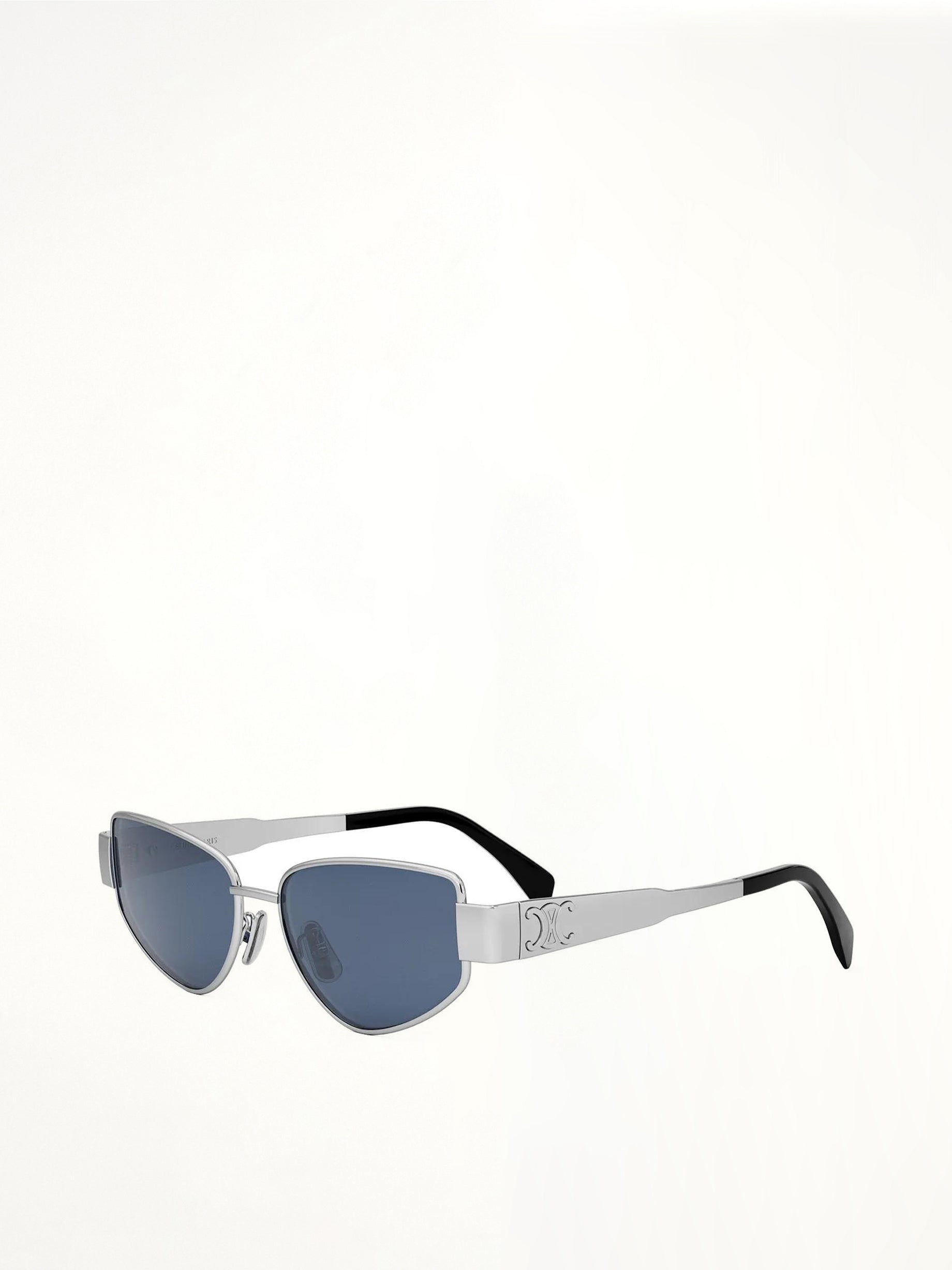 Celine CL40293U 5530N Metal Sunglasses in Dark Blue/Silver