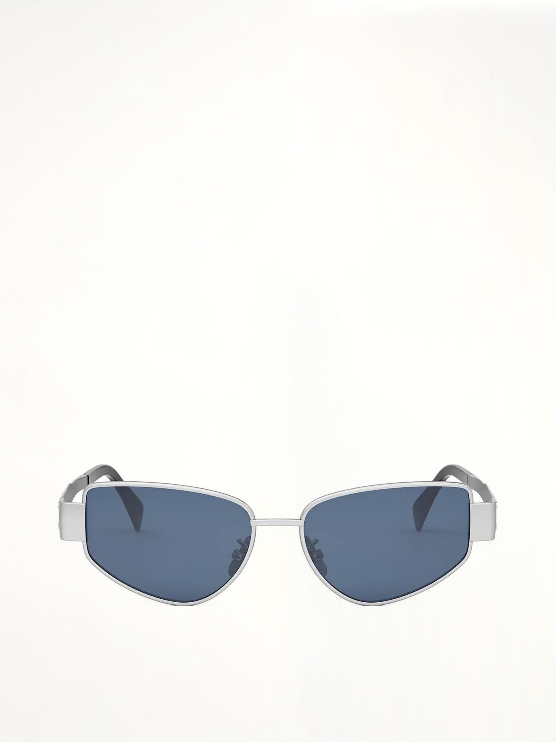 Celine CL40293U 5530N Metal Sunglasses in Dark Blue/Silver
