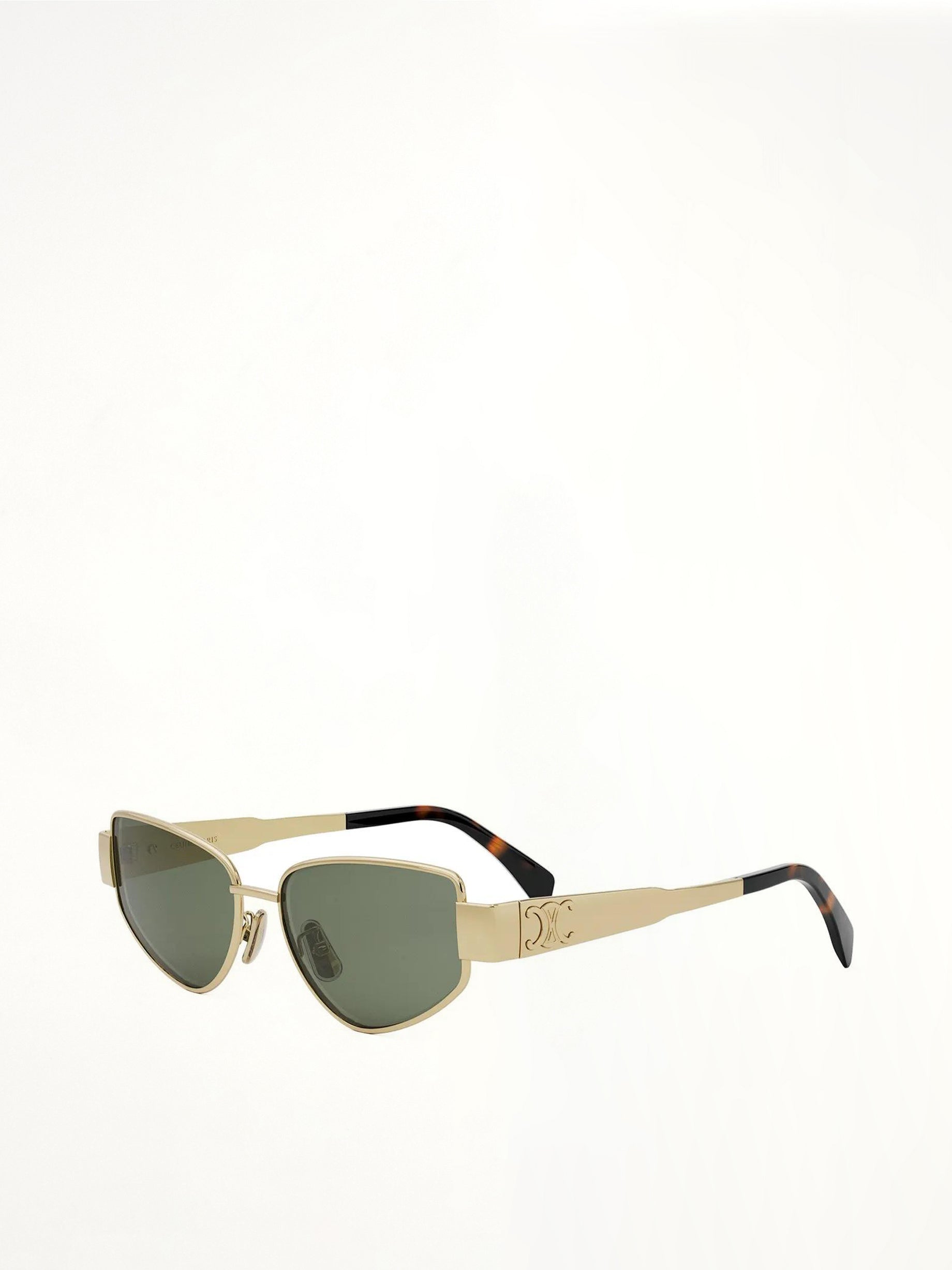 Celine CL40293U 5530N Metal Sunglasses in Dark Grey/Gold
