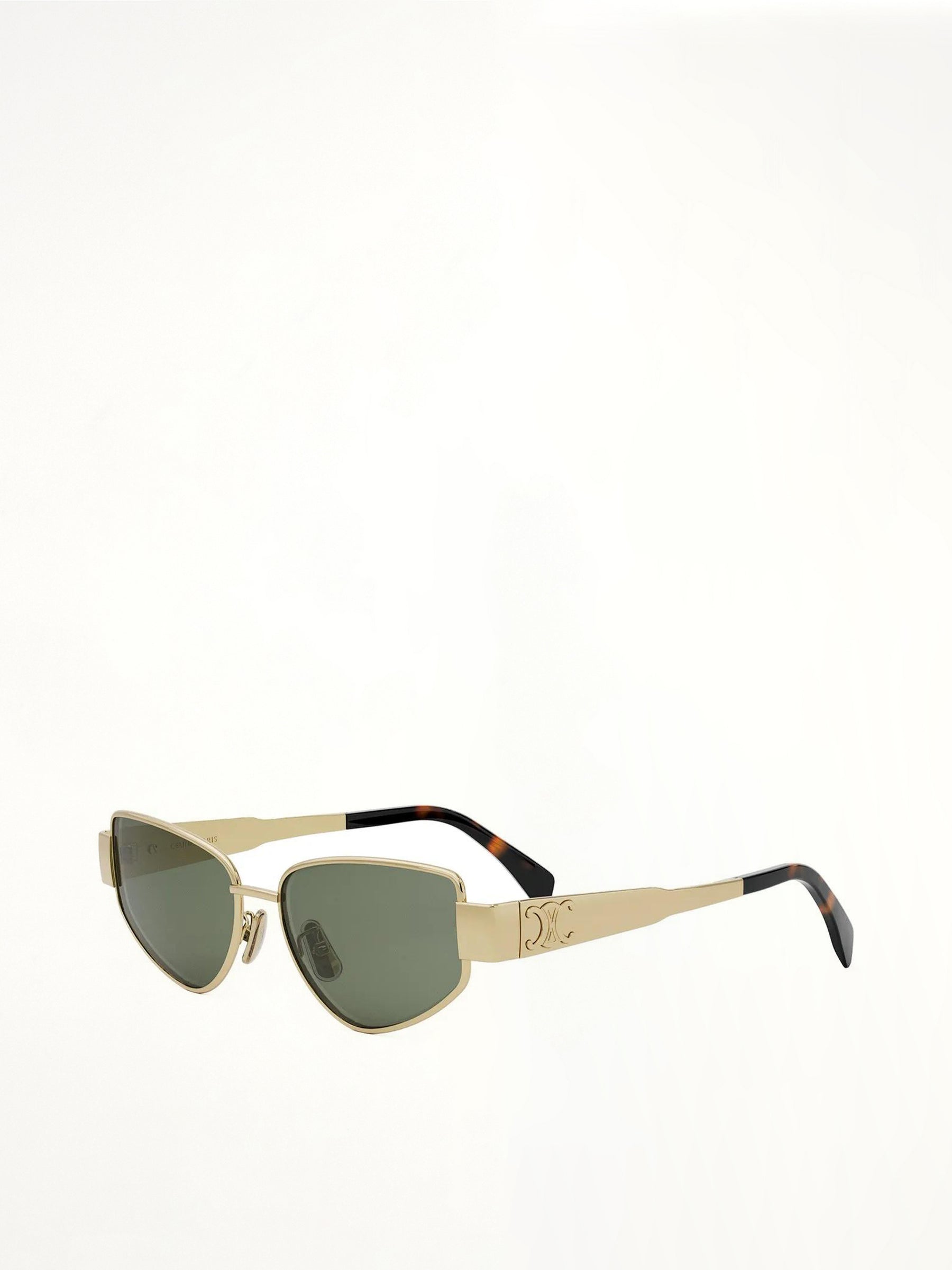 Celine CL40293U 5530N Metal Sunglasses in Gold/Dark Grey