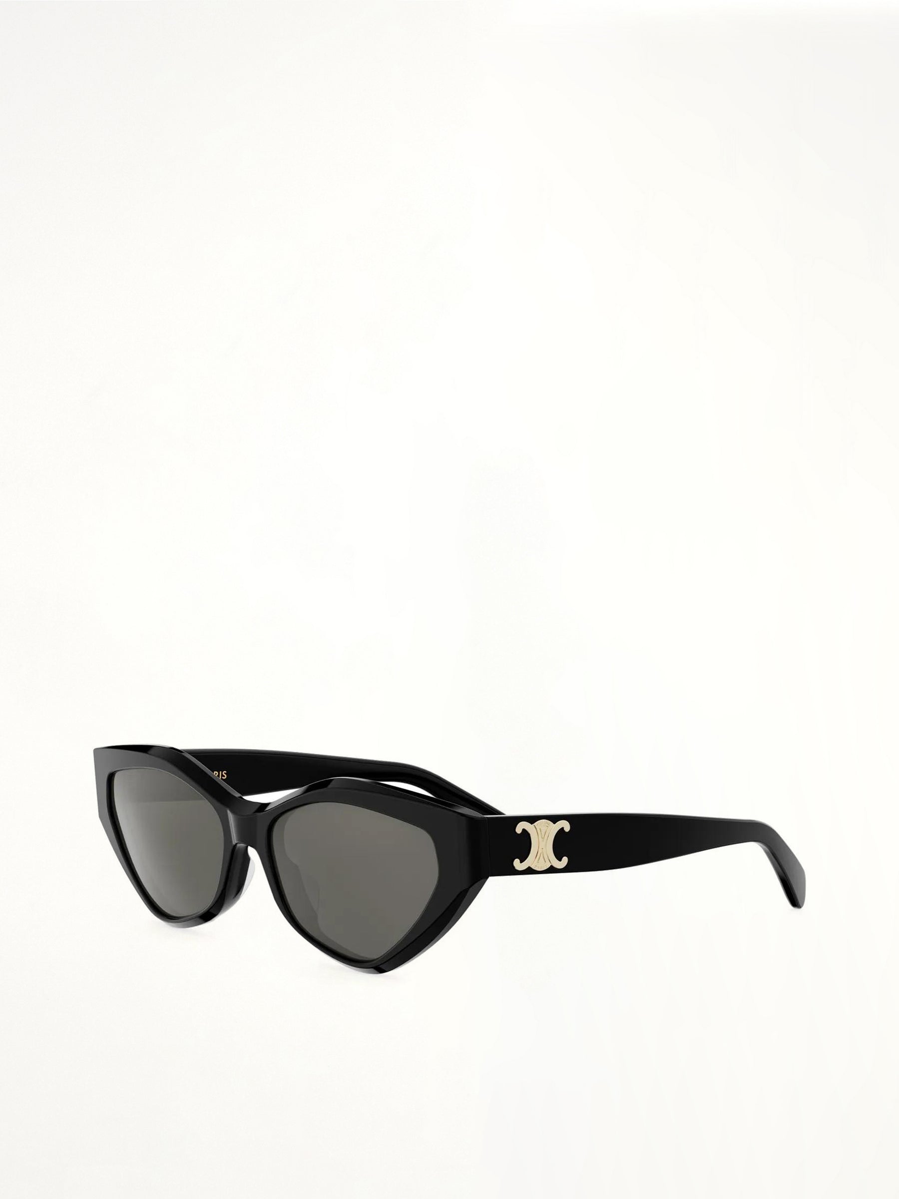 CL40323U Acetate Sunglasses in Shiny Black/Grey