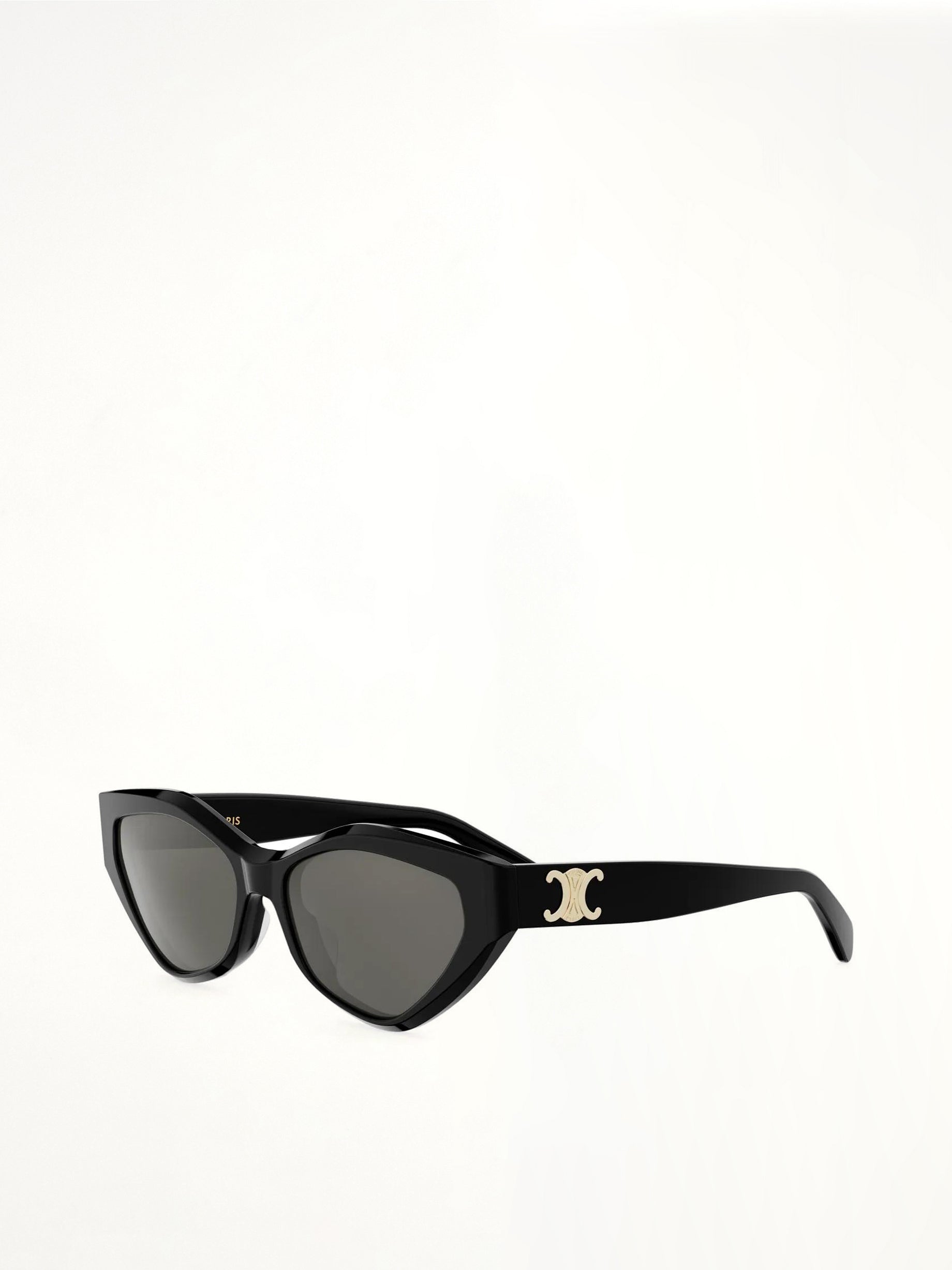 CL40323U Acetate Sunglasses in Shiny Black/Grey