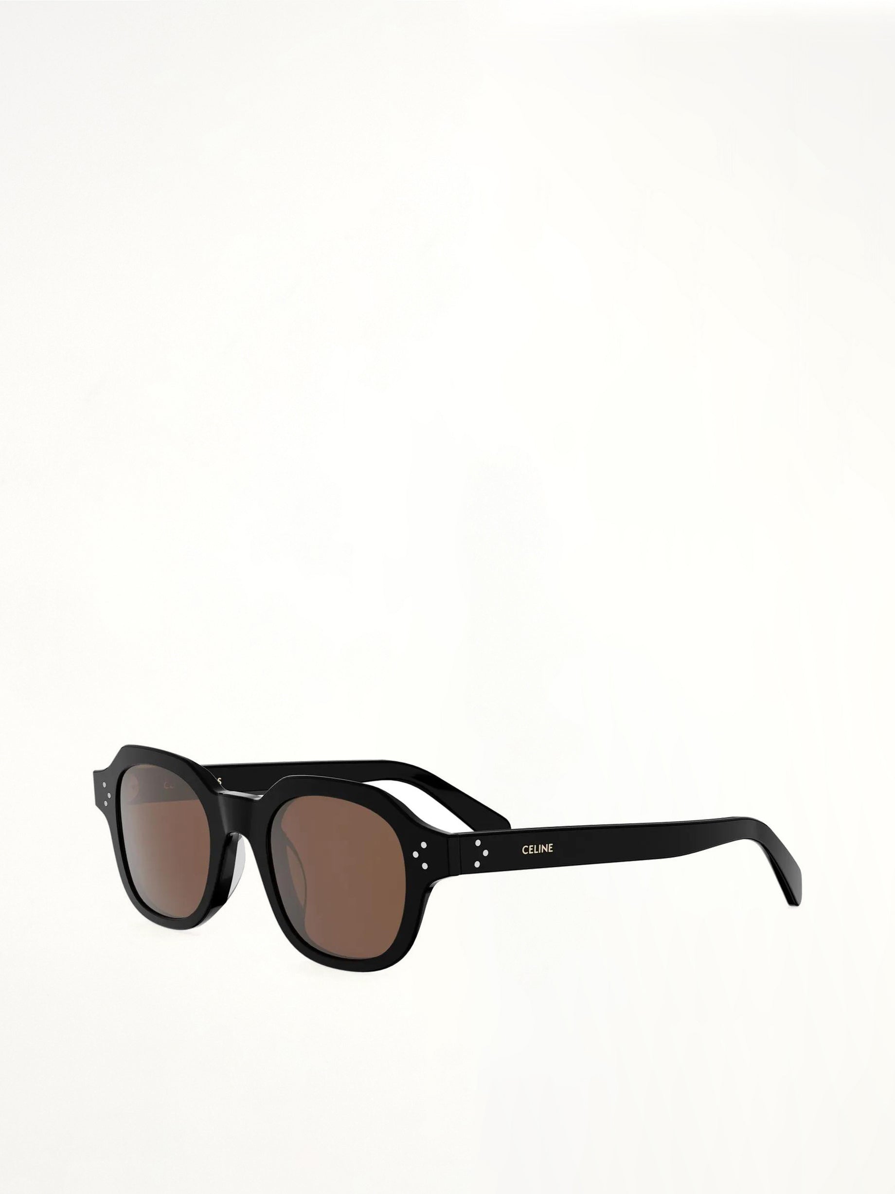 CL40326U Acetate Sunglasses in Shiny Black/Brown