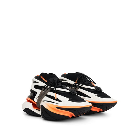 Unicorn Low-Neoprene & Calfskin in Black/White/Orange