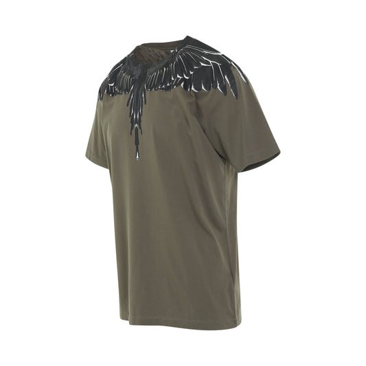 Icon Wings Regular Fit T-Shirt in Army/Black