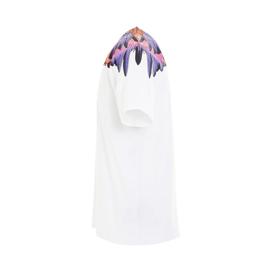 Icon Wings Regular T-Shirt in White/Pink