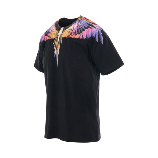 Icon Wings Regular T-Shirt in Black/Pink