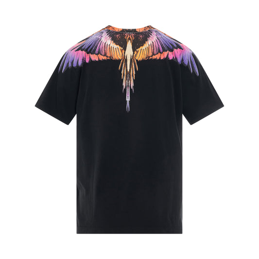 Icon Wings Regular T-Shirt in Black/Pink