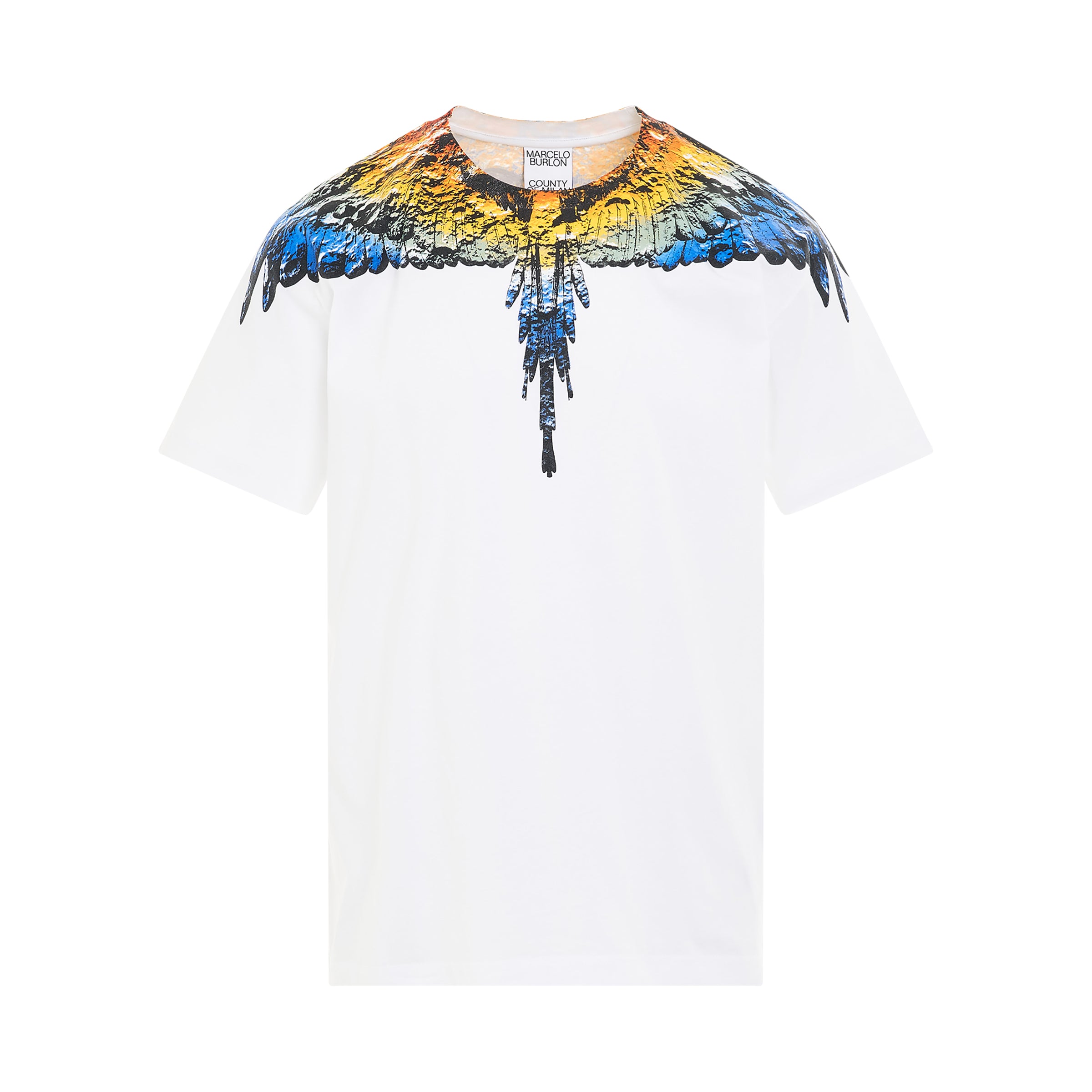 MARCELO BURLON Lunar Wings Regular T-Shirt in White/Light Blue – MARAIS